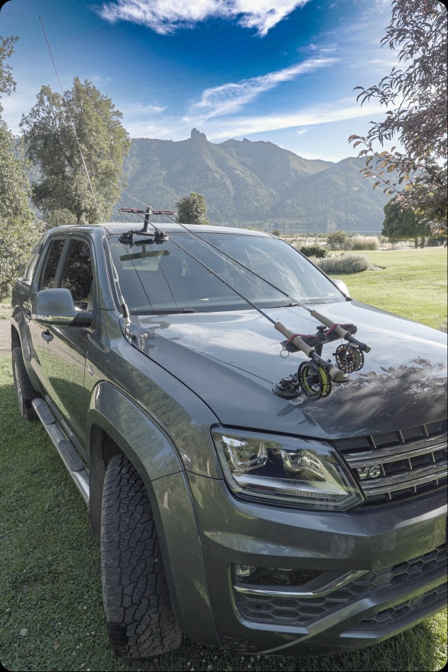 Vehicle on a mountain track