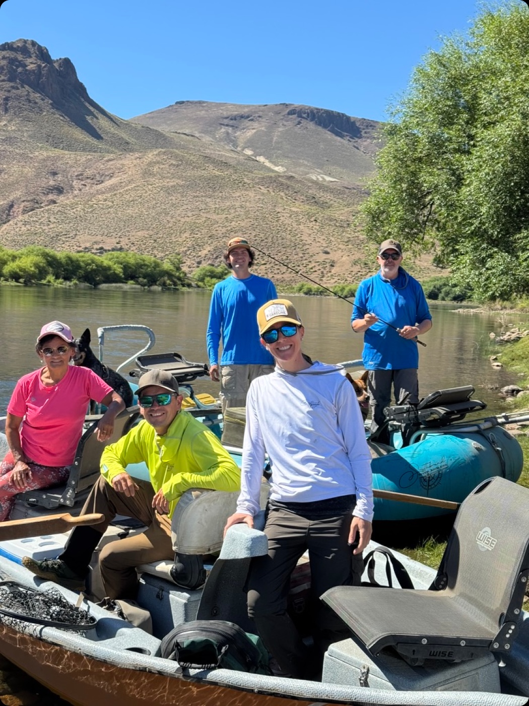 Group of anglers and guides at the put-in