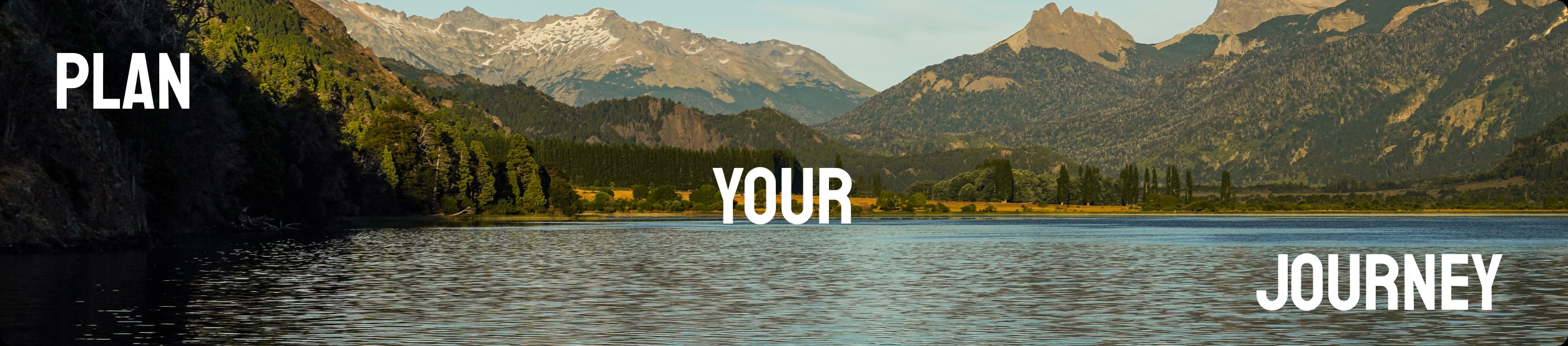 Plan your journey - mountain lake and peaks in Northern Patagonia